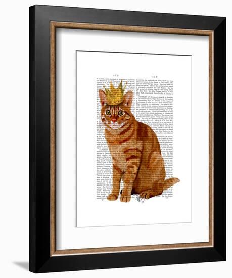 Ginger Cat with Crown Full-Fab Funky-Framed Art Print