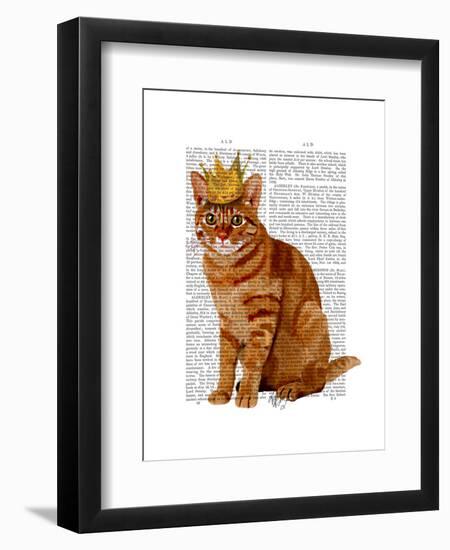 Ginger Cat with Crown Full-Fab Funky-Framed Art Print