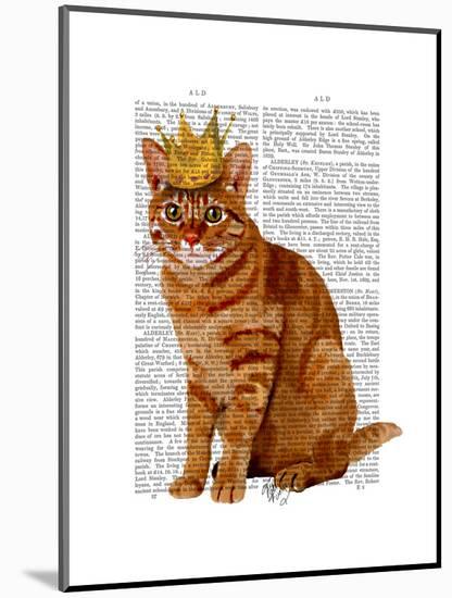 Ginger Cat with Crown Full-Fab Funky-Mounted Art Print