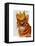 Ginger Cat with Crown Portrai-Fab Funky-Framed Stretched Canvas