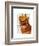 Ginger Cat with Crown Portrai-Fab Funky-Framed Art Print