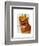 Ginger Cat with Crown Portrai-Fab Funky-Framed Art Print