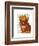 Ginger Cat with Crown Portrai-Fab Funky-Framed Art Print