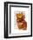 Ginger Cat with Crown Portrai-Fab Funky-Framed Art Print