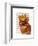 Ginger Cat with Crown Portrai-Fab Funky-Framed Art Print