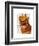 Ginger Cat with Crown Portrai-Fab Funky-Framed Art Print