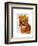 Ginger Cat with Crown Portrai-Fab Funky-Framed Art Print