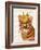 Ginger Cat with Crown Portrait-Fab Funky-Framed Art Print