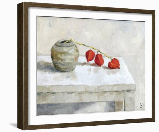 Ginger Jar and Blooms-Steven Johnson-Framed Giclee Print