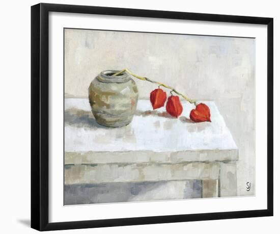 Ginger Jar and Blooms-Steven Johnson-Framed Giclee Print