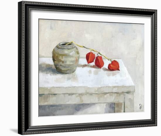 Ginger Jar and Blooms-Steven Johnson-Framed Giclee Print