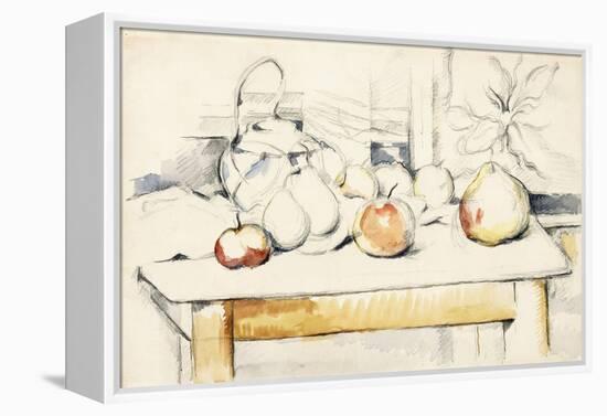 Ginger Jar and Fruit on a Table, 1888-90-Paul Cézanne-Framed Premier Image Canvas