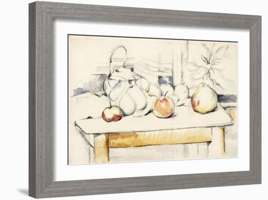 Ginger Jar and Fruit on a Table, 1888-90-Paul Cézanne-Framed Giclee Print