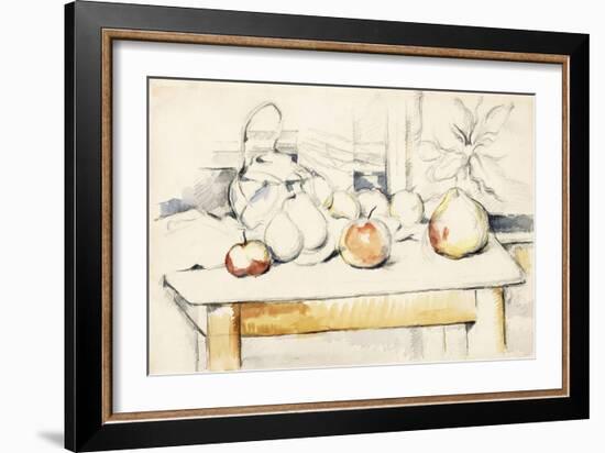 Ginger Jar and Fruit on a Table, 1888-90-Paul Cézanne-Framed Giclee Print