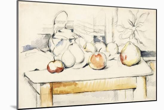 Ginger Jar and Fruit on a Table, 1888-90-Paul Cézanne-Mounted Giclee Print