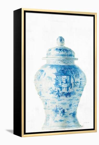 Ginger Jar II on White Crop-Danhui Nai-Framed Stretched Canvas