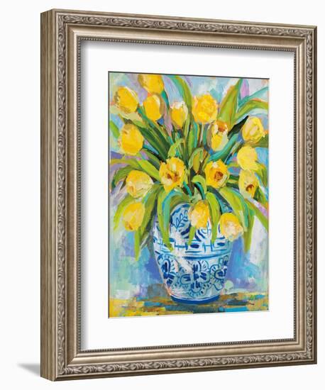 Ginger Jar Tulips-Jeanette Vertentes-Framed Premium Giclee Print