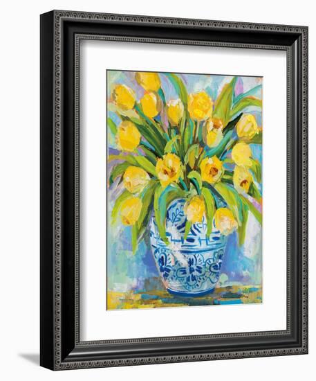 Ginger Jar Tulips-Jeanette Vertentes-Framed Premium Giclee Print