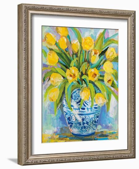 Ginger Jar Tulips-Jeanette Vertentes-Framed Art Print