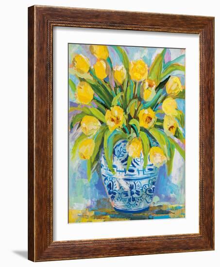 Ginger Jar Tulips-Jeanette Vertentes-Framed Art Print