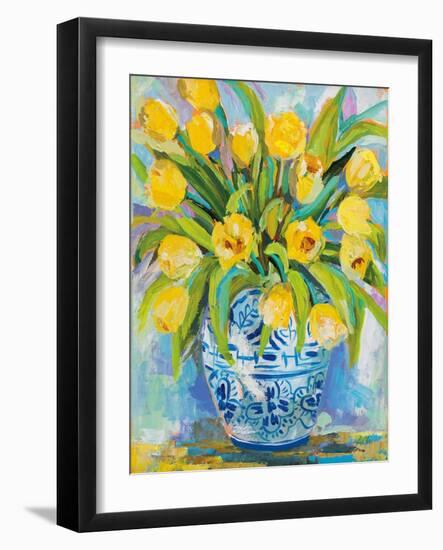 Ginger Jar Tulips-Jeanette Vertentes-Framed Art Print