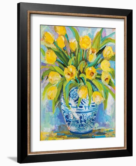 Ginger Jar Tulips-Jeanette Vertentes-Framed Art Print