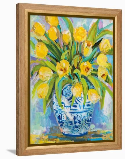 Ginger Jar Tulips-Jeanette Vertentes-Framed Stretched Canvas