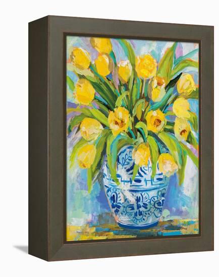 Ginger Jar Tulips-Jeanette Vertentes-Framed Stretched Canvas