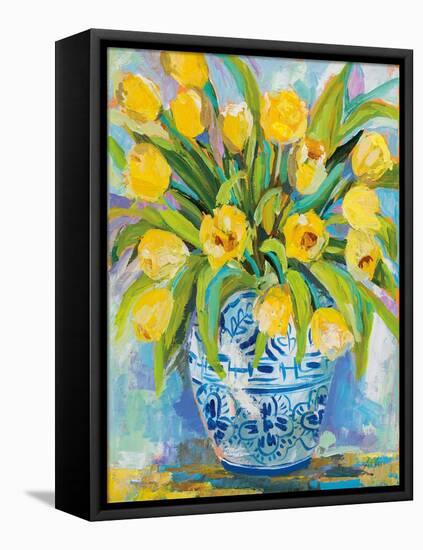 Ginger Jar Tulips-Jeanette Vertentes-Framed Stretched Canvas