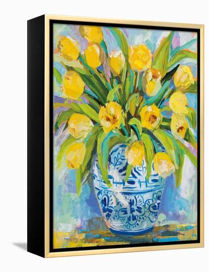 Ginger Jar Tulips-Jeanette Vertentes-Framed Stretched Canvas