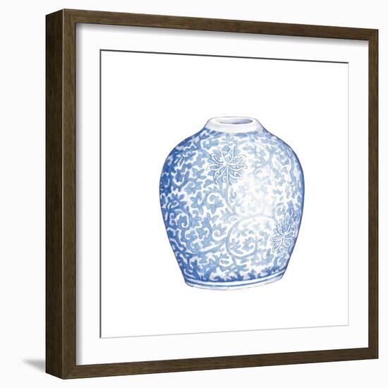 Ginger Jar V on White-Wild Apple Portfolio-Framed Art Print