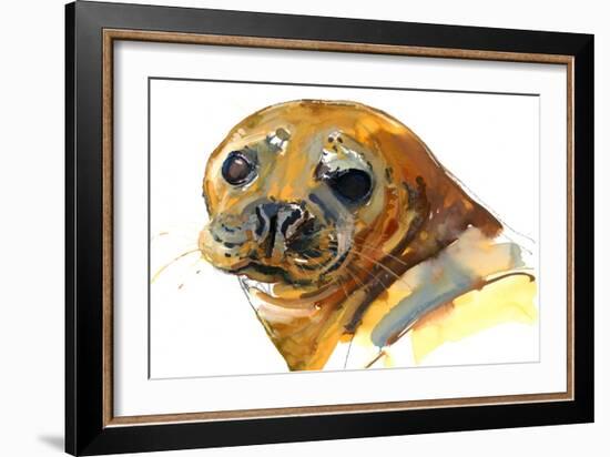 Ginger Pup, Westcove, 2023, (Mixed Media on Paper)-Mark Adlington-Framed Giclee Print