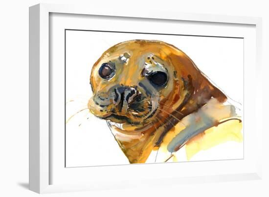 Ginger Pup, Westcove, 2023, (Mixed Media on Paper)-Mark Adlington-Framed Giclee Print