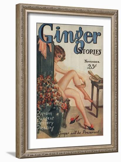 Ginger Stories, Erotica Pulp Fiction Magazine, USA, 1927-null-Framed Giclee Print