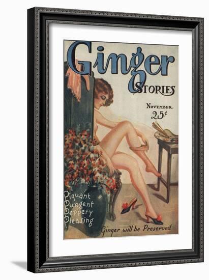 Ginger Stories, Erotica Pulp Fiction Magazine, USA, 1927-null-Framed Giclee Print