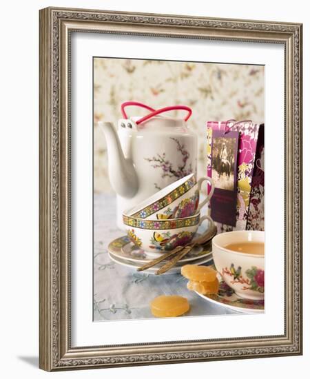 Ginger Tea with Teacups and Teapot-Jan-peter Westermann-Framed Photographic Print