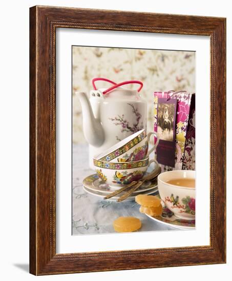 Ginger Tea with Teacups and Teapot-Jan-peter Westermann-Framed Photographic Print