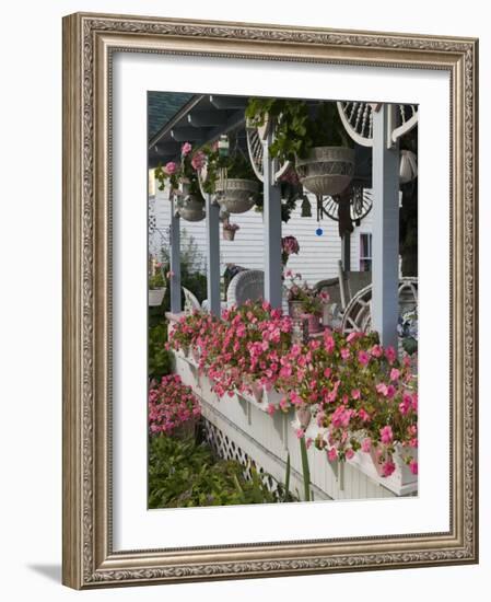 Gingerbread House Details, Oak Bluffs, Martha's Vineyard, Massachusetts, USA-Walter Bibikow-Framed Photographic Print