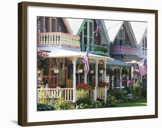 Gingerbread House, Oak Bluffs, Martha's Vineyard, Massachusetts, USA-Walter Bibikow-Framed Photographic Print