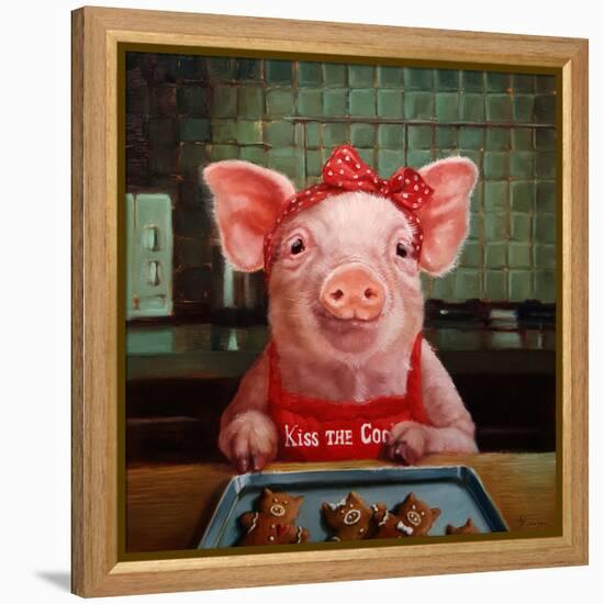 Gingerbread Pigs-Lucia Heffernan-Framed Stretched Canvas