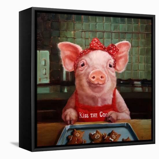 Gingerbread Pigs-Lucia Heffernan-Framed Stretched Canvas