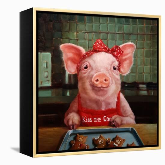 Gingerbread Pigs-Lucia Heffernan-Framed Stretched Canvas