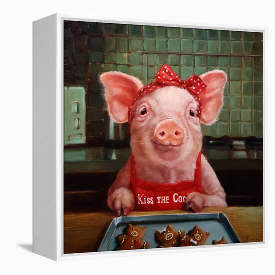 Gingerbread Pigs-Lucia Heffernan-Framed Stretched Canvas