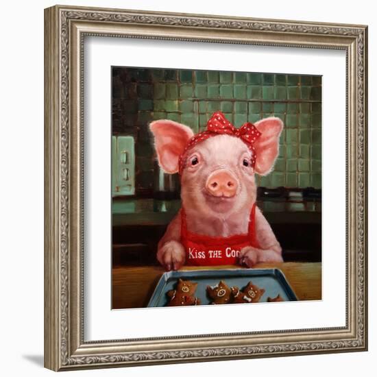 Gingerbread Pigs-Lucia Heffernan-Framed Art Print