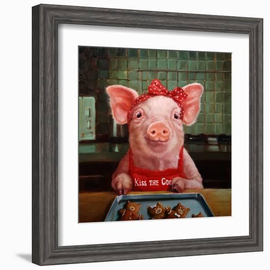 Gingerbread Pigs-Lucia Heffernan-Framed Art Print