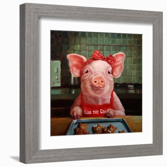 Gingerbread Pigs-Lucia Heffernan-Framed Art Print