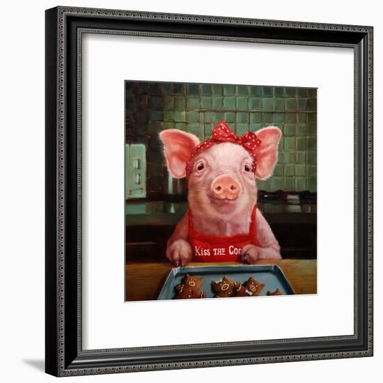 Gingerbread Pigs-Lucia Heffernan-Framed Art Print