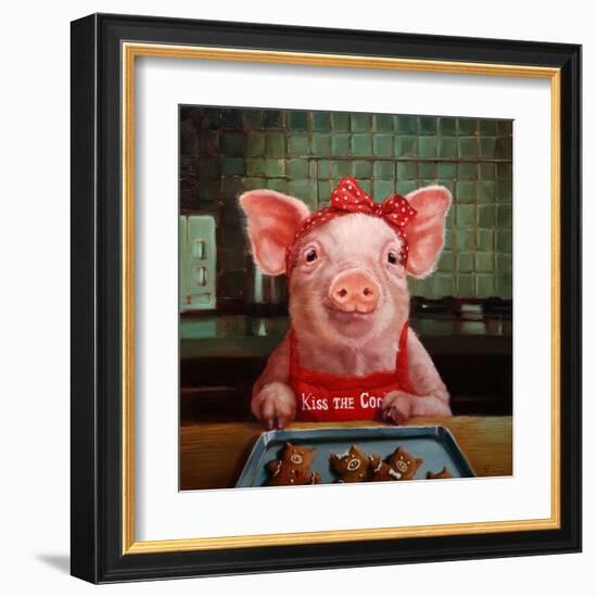 Gingerbread Pigs-Lucia Heffernan-Framed Art Print