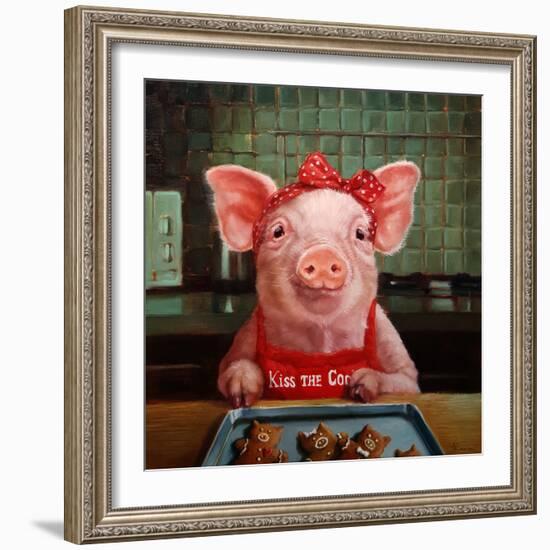 Gingerbread Pigs-Lucia Heffernan-Framed Art Print