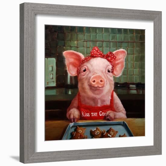 Gingerbread Pigs-Lucia Heffernan-Framed Art Print